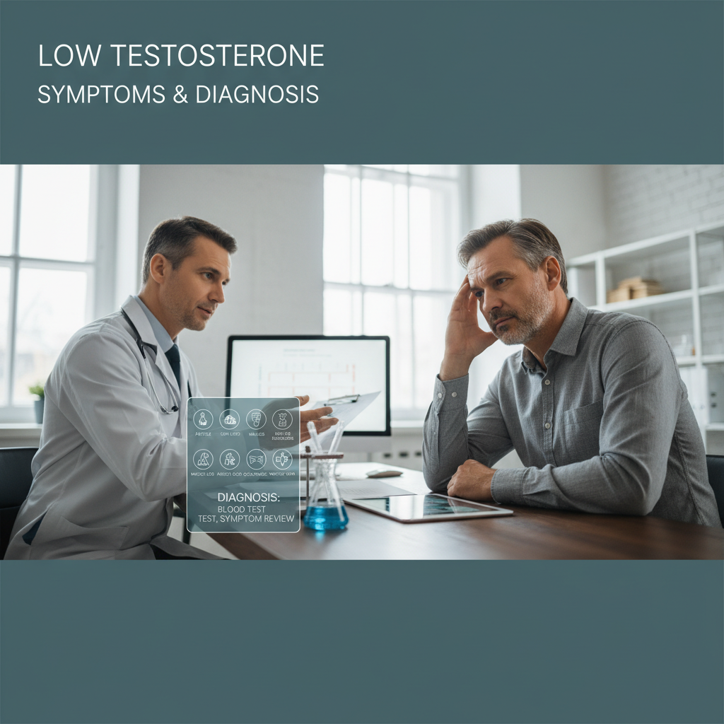 Low Testosterone Symptoms: Fatigue, hair loss, low libido. Diagnosis & signs