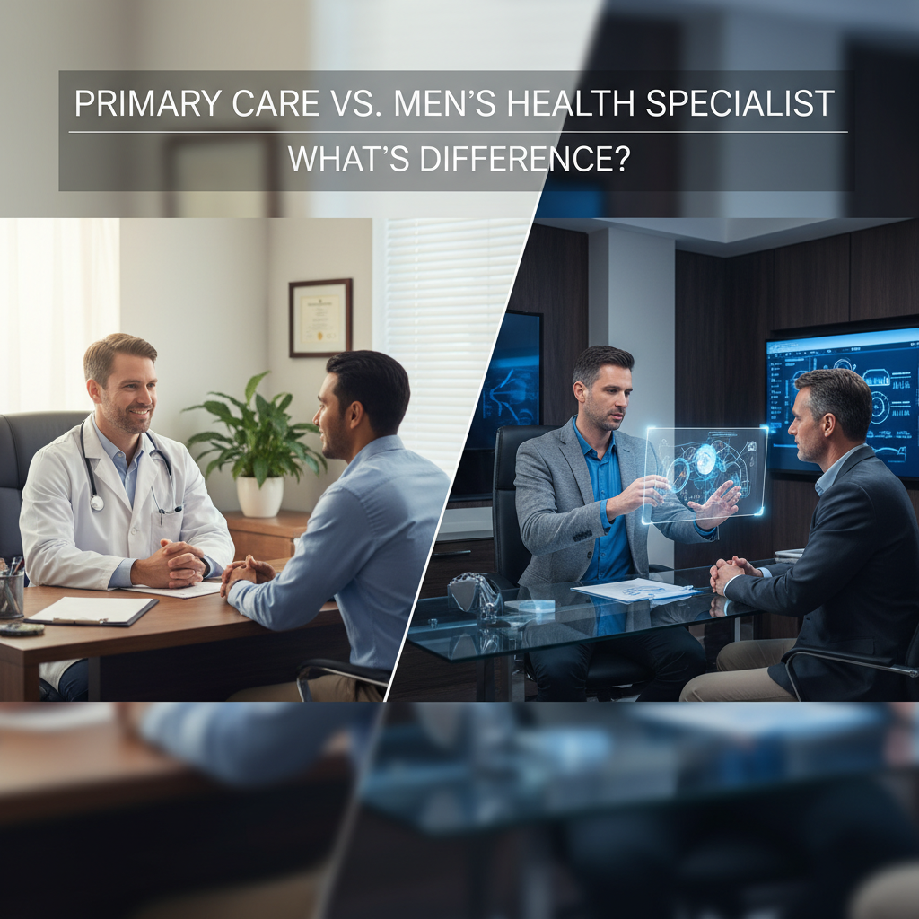 Primary care vs. men's health specialist: Doctor comparison, men's healthcare, specialized care, health differences.